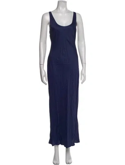 Pre-owned L'agence Scoop Neck Long Dress In Blue