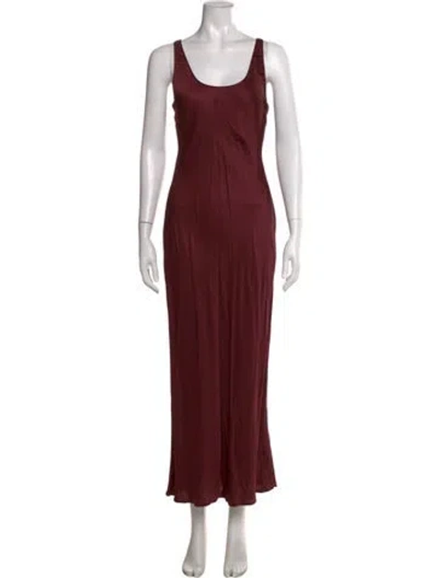 Pre-owned L'agence Scoop Neck Long Dress In Burgundy