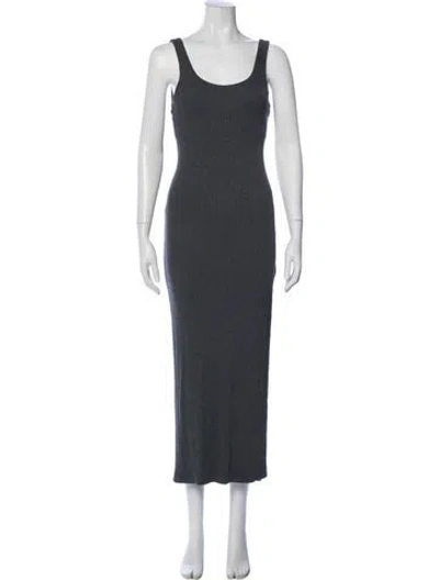 Pre-owned L'agence Scoop Neck Long Dress In Gray