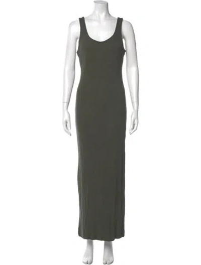 Pre-owned L'agence Scoop Neck Long Dress In Green