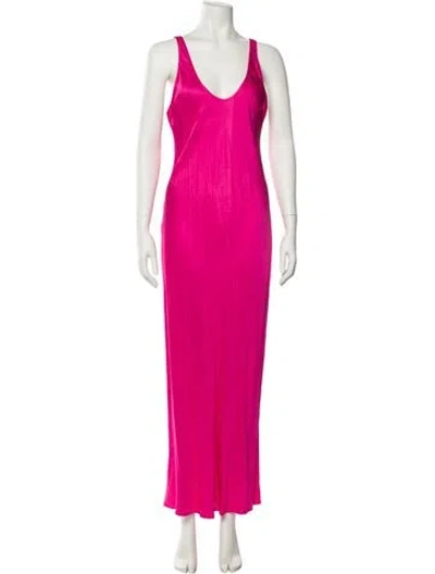 Pre-owned L'agence Scoop Neck Long Dress In Pink
