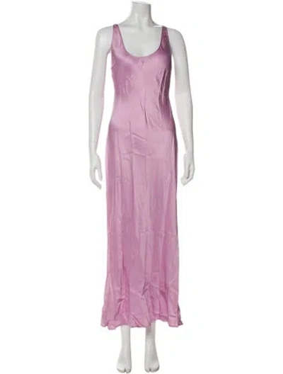 Pre-owned L'agence Scoop Neck Long Dress In Purple