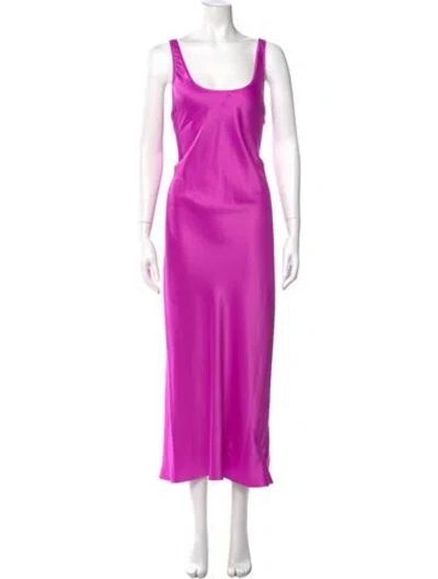 Pre-owned L'agence Scoop Neck Long Dress In Purple