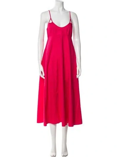 Pre-owned L'agence Scoop Neck Long Dress In Red
