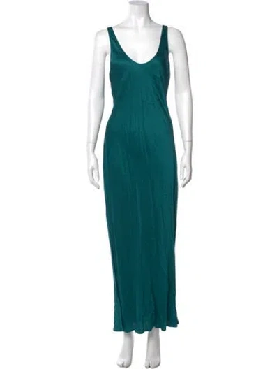 Pre-owned L'agence Scoop Neck Long Dress W/ Tags In Green