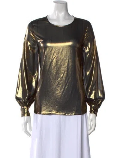 Pre-owned L'agence Scoop Neck Long Sleeve Blouse