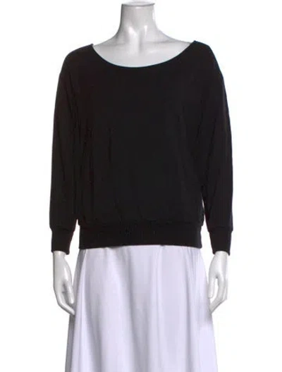 Pre-owned L'agence Scoop Neck Long Sleeve Sweatshirt In Black