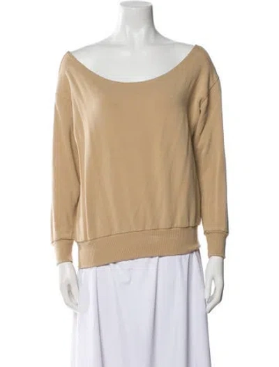 Pre-owned L'agence Scoop Neck Long Sleeve Sweatshirt In Neutral