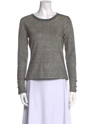 Pre-owned L'agence Scoop Neck Long Sleeve Sweatshirt In Silver