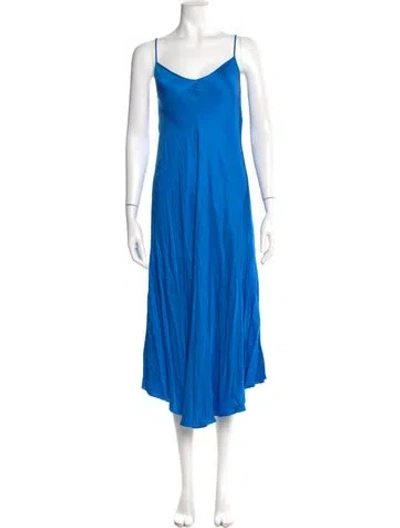 Pre-owned L'agence Scoop Neck Midi Length Dress