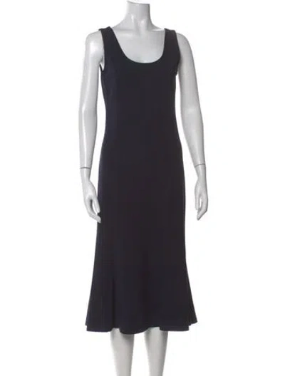 Pre-owned L'agence Scoop Neck Midi Length Dress In Blue