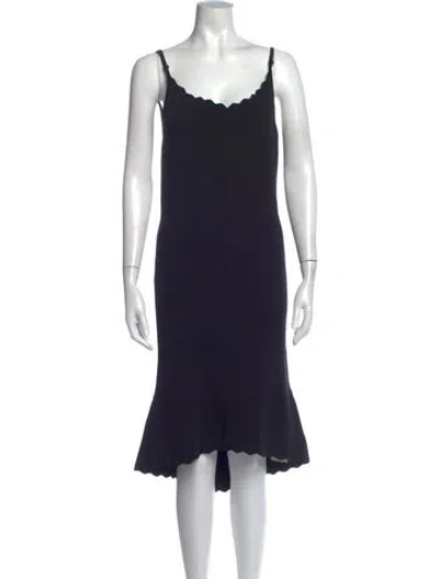 Pre-owned L'agence Scoop Neck Midi Length Dress In Blue