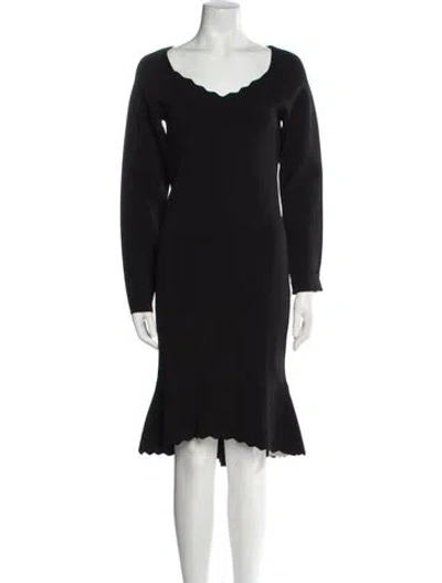 Pre-owned L'agence Scoop Neck Midi Length Dress W/ Tags In Black