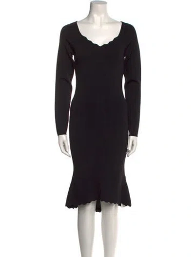 Pre-owned L'agence Scoop Neck Midi Length Dress W/ Tags In Black