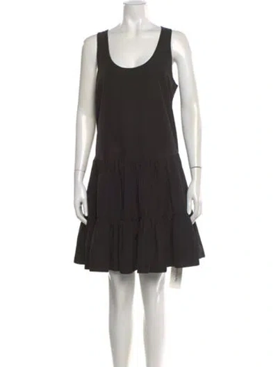 Pre-owned L'agence Scoop Neck Mini Dress In Black