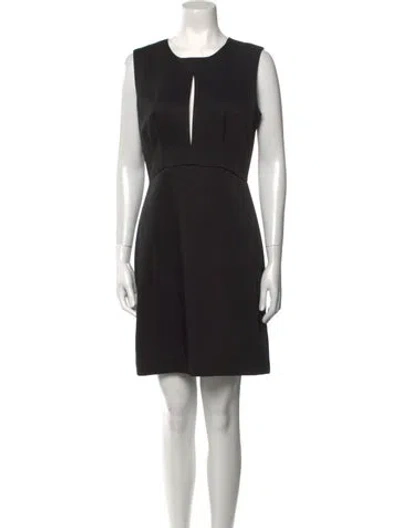 Pre-owned L'agence Scoop Neck Mini Dress In Black