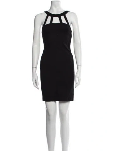 Pre-owned L'agence Scoop Neck Mini Dress In Black