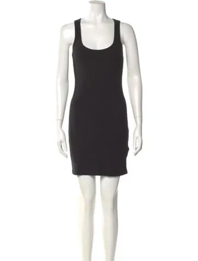 Pre-owned L'agence Scoop Neck Mini Dress In Black