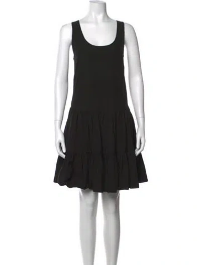 Pre-owned L'agence Scoop Neck Mini Dress In Black