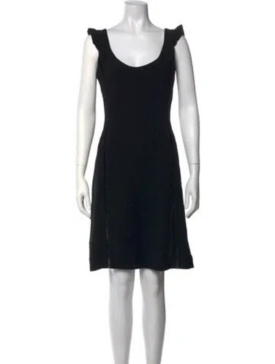 Pre-owned L'agence Scoop Neck Mini Dress In Black