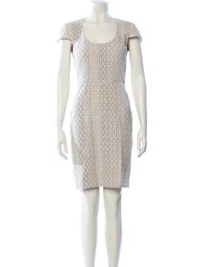 Pre-owned L'agence Scoop Neck Mini Dress In Neutral