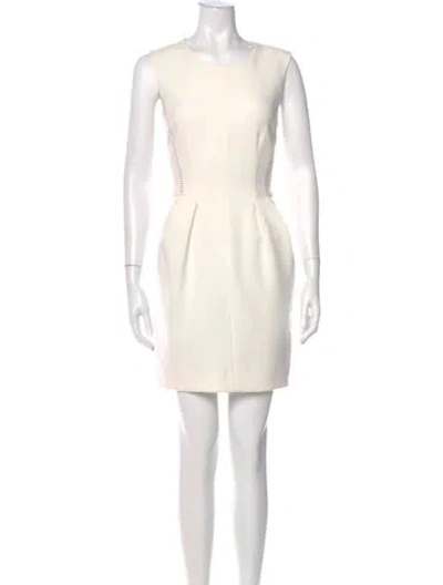 Pre-owned L'agence Scoop Neck Mini Dress In White