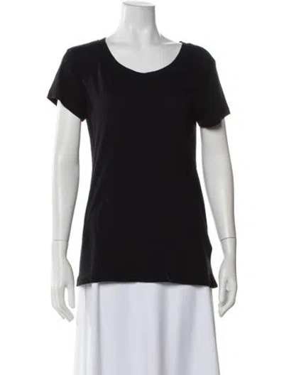 Pre-owned L'agence Scoop Neck Short Sleeve T-shirt In Black