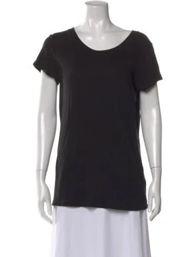 Pre-owned L'agence Scoop Neck Short Sleeve T-shirt In Black