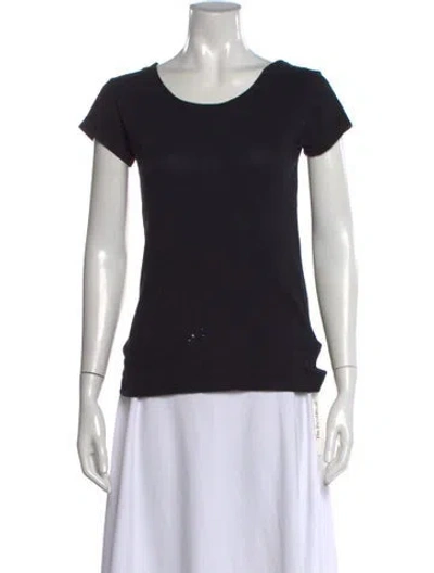 Pre-owned L'agence Scoop Neck Short Sleeve T-shirt In Black