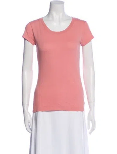 Pre-owned L'agence Scoop Neck Short Sleeve T-shirt In Pink