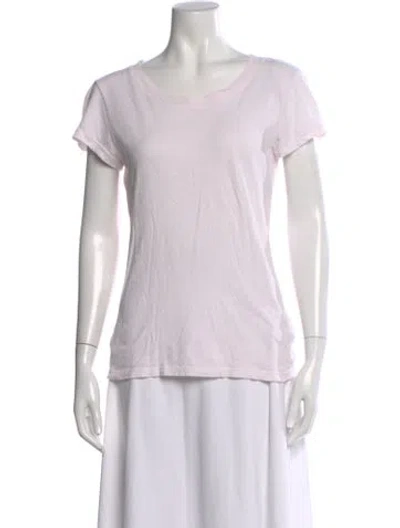 Pre-owned L'agence Scoop Neck Short Sleeve T-shirt In Pink