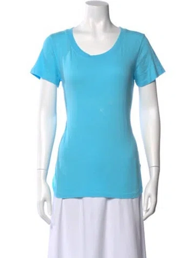 Pre-owned L'agence Scoop Neck Short Sleeve T-shirt W/ Tags In Blue