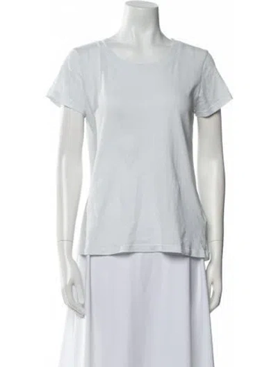 Pre-owned L'agence Scoop Neck Short Sleeve T-shirt In White