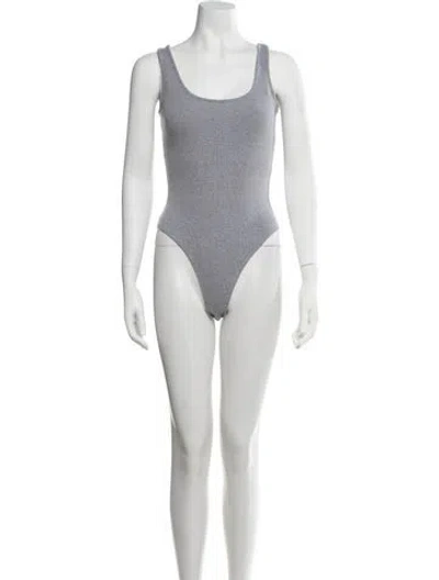 Pre-owned L'agence Scoop Neck Sleeveless Bodysuit In Black