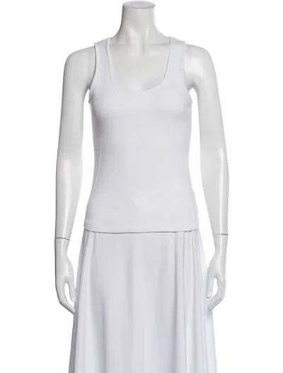 Pre-owned L'agence Scoop Neck Sleeveless Top In White