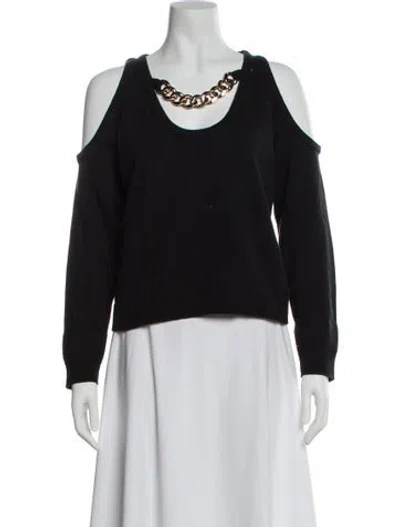 Pre-owned L'agence Scoop Neck Sweater In Black