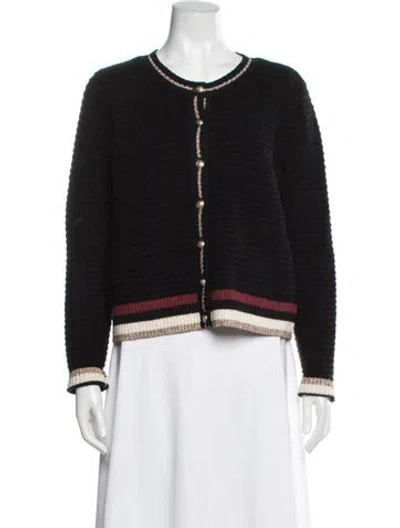 Pre-owned L'agence Scoop Neck Sweater In Black