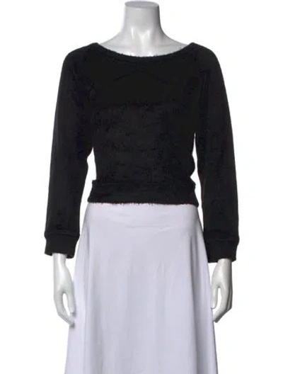 Pre-owned L'agence Scoop Neck Sweater In Black