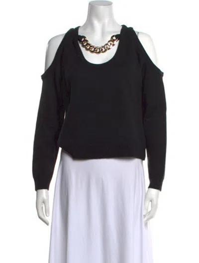 Pre-owned L'agence Scoop Neck Sweater In Black