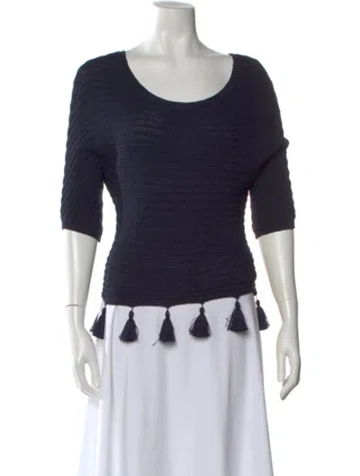 Pre-owned L'agence Scoop Neck Sweater In Blue