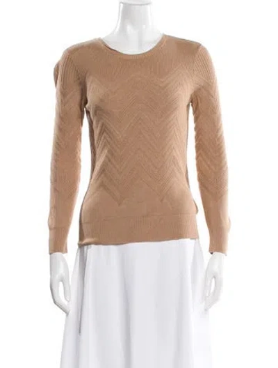 Pre-owned L'agence Scoop Neck Sweater In Brown