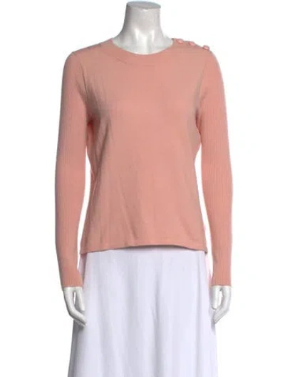 Pre-owned L'agence Scoop Neck Sweater In Pink
