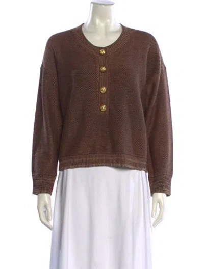 Pre-owned L'agence Scoop Neck Sweater W/ Tags In Brown
