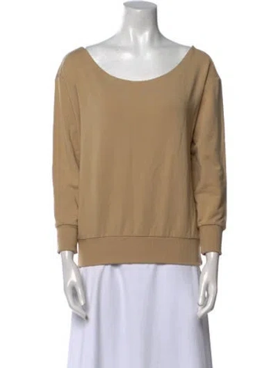 Pre-owned L'agence Scoop Neck Three-quarter Sleeve Sweatshirt In Neutral