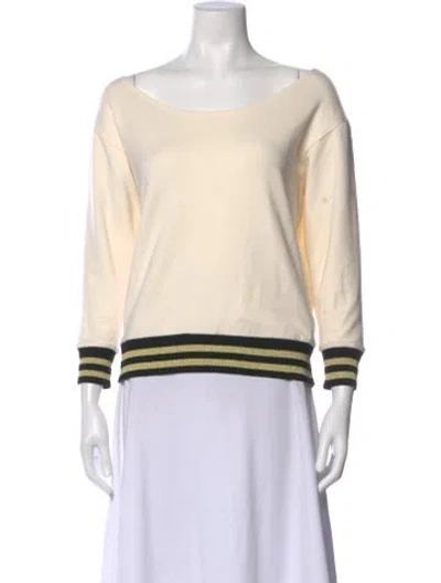 Pre-owned L'agence Scoop Neck Three-quarter Sleeve Sweatshirt In Neutral