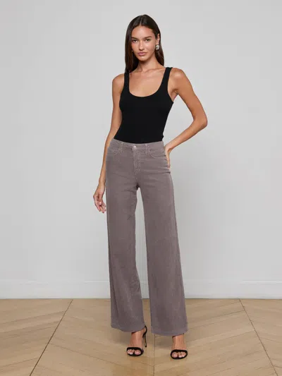 L'agence Scottie Corduroy Wide-leg Jean In Brown
