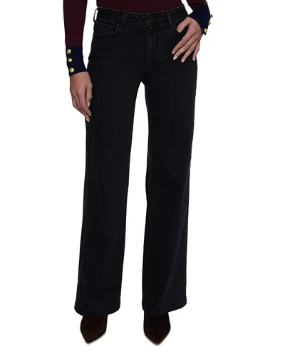 L'agence Scottie High Rise Wide Leg Jeans In Washed Black