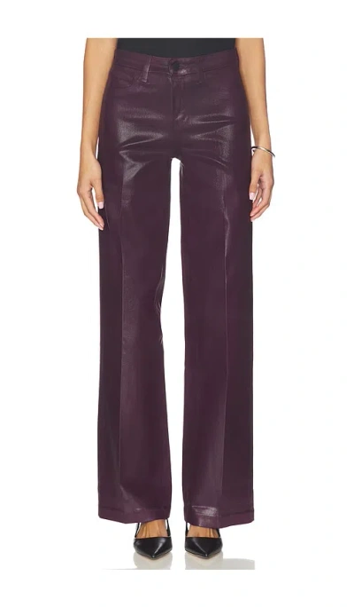 L'agence Scottie High Rise Wide Leg Pant In Dark Malbec Coated