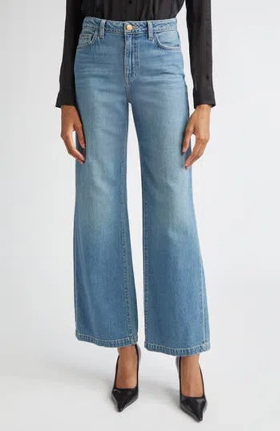 L'agence Scottie High Waist Wide Leg Jeans In Blue