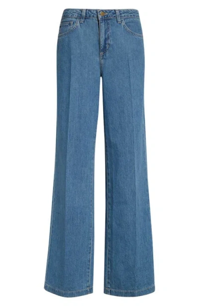 L'agence Scottie High Waist Wide Leg Jeans In Blue